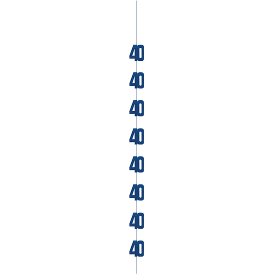 5ft Hanging D cor Age 40 Glitz Blue