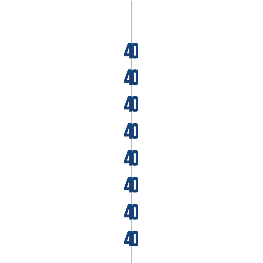 5ft Hanging D cor Age 40 Glitz Blue
