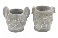 Sifcon gardenware planter featuring a dog head design, approximately 19cm tall, with slight design variations.