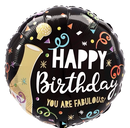 Anagram Birthday Gold Bubbly 18" Foil Balloon