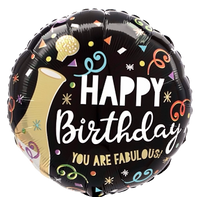 Anagram Birthday Gold Bubbly 18" Foil Balloon