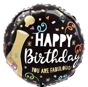 Anagram Birthday Gold Bubbly 18" Foil Balloon
