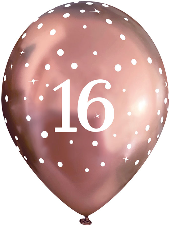 Oaktree Sparkling Fizz 16 Rose Gold 11" Latex 6pk