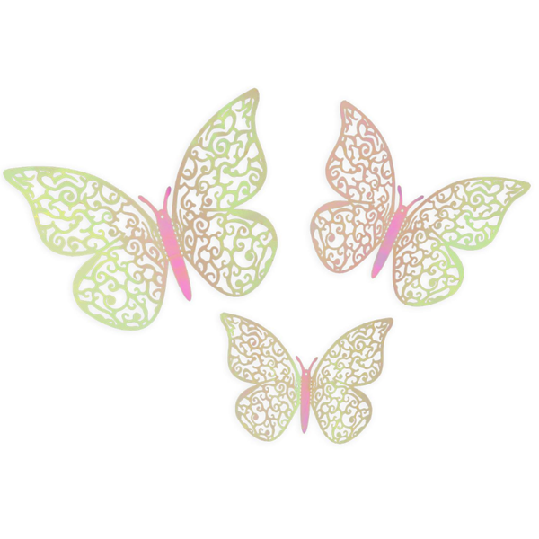 Oaktree 12 Pack Adhesive Butterflies Pink
