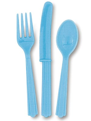 Unique Reusable Cutlery Baby Blue 18pk