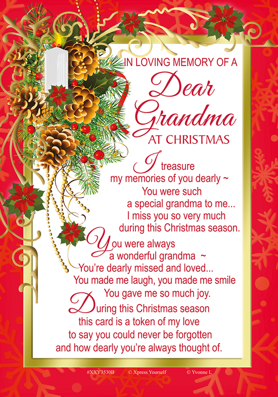 Xpress Yourself Memorial Christmas Grandma 6pk