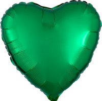 Anagram Foil Balloon Metallic Green Heart 18"