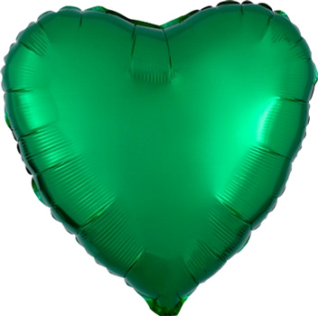 Anagram Foil Balloon Metallic Green Heart 18"