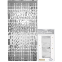 Silver Retangle Foil Backdrop 1m x 2m