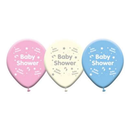 Eight printed latex balloons for baby shower from Giftzone, colorful and festive, perfect for celebration decorations.