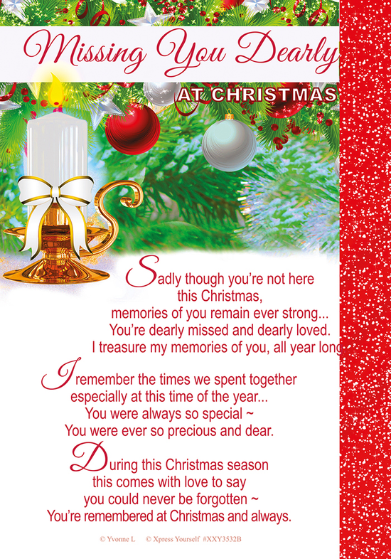 Xpress Yourself 6 Pack Memorial Cards Missing You