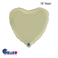 Grabo Foil Balloon Satin Olive Green Heart 18"