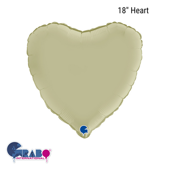 Grabo Foil Balloon Satin Olive Green Heart 18"