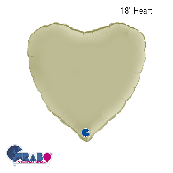 Grabo Foil Balloon Satin Olive Green Heart 18"