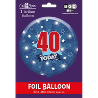 Foil Balloon 18" Round Holographic Age 40