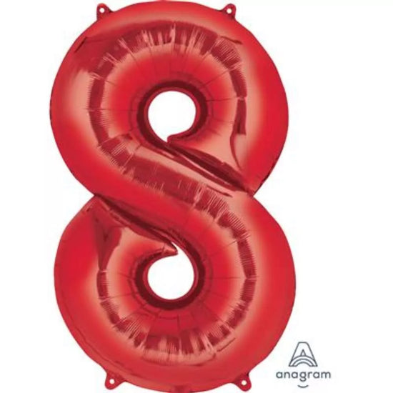 Anagram Foil Balloon Red 34" Number 8