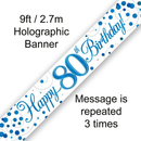Oaktree Banner Sparkling Fizz Age 80 Blue 9ft