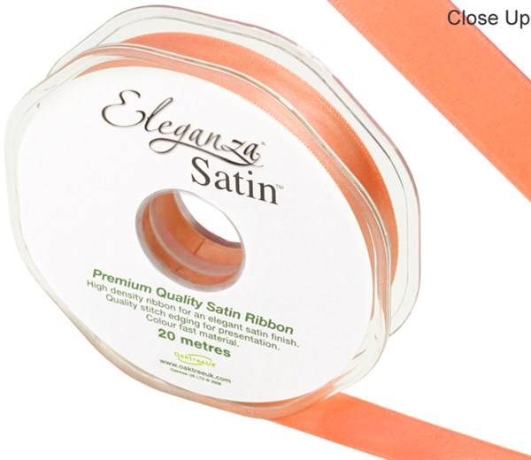 Eleganza Satin Ribbon Coral 15mm x 20m