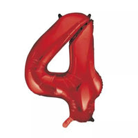 Unique Foil Balloon Red 34" Number 4