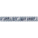 Giftzone Banner Age 21 Male Silver & Blue 2.6M