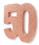 Rose Gold Glitter 50th Table Decoration