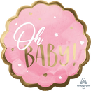 Anagram Pink Baby Girl 28" Round Foil Balloon