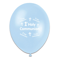1st Communion Boy Latex Balloons 6 x 8pk