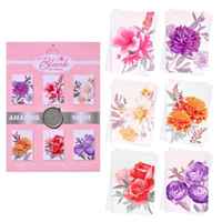 Set of 72 Poppyhill floral greeting cards in a flatbox, featuring colorful flower designs on high-quality cardstock.