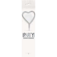 Unique Party Candle Sparkler Silver Glitz Heart 7