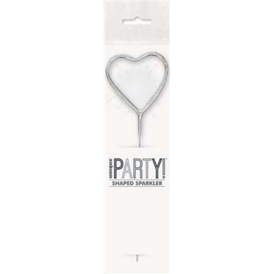 Unique Party Candle Sparkler Silver Glitz Heart 7