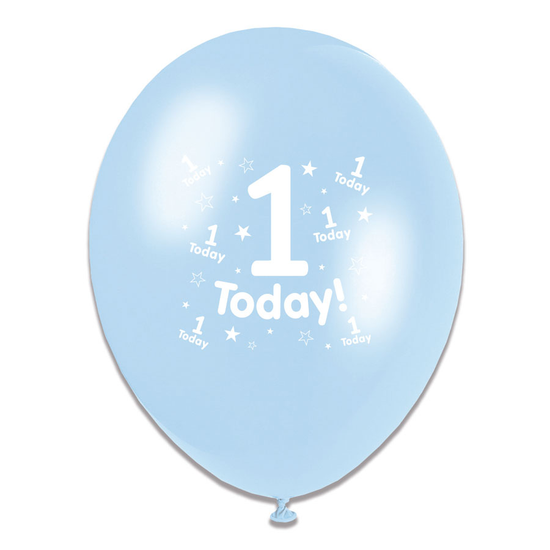 Age 1 Male Latex Balloons 6 x 8pk