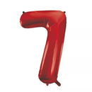 Unique Foil Balloon Red 34" Number 7