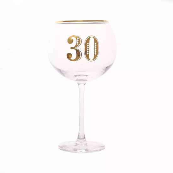 Tiger Feet Art Deco Gin Glass Age 30