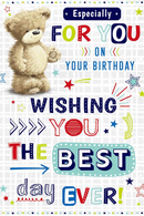 Six BGC C75 birthday cards by Tiger Feet featuring cute bear illustrations and cheerful text, perfect for everyday celebrations.