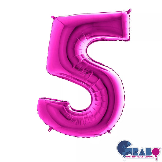 Grabo Foil Balloon Purple 40" Number 5