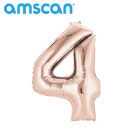 Anagram Foil Balloon Rose Gold 16" Number 4