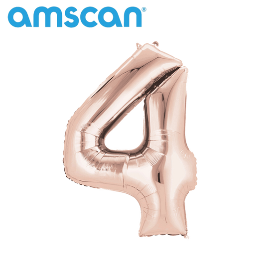 Anagram Foil Balloon Rose Gold 16" Number 4