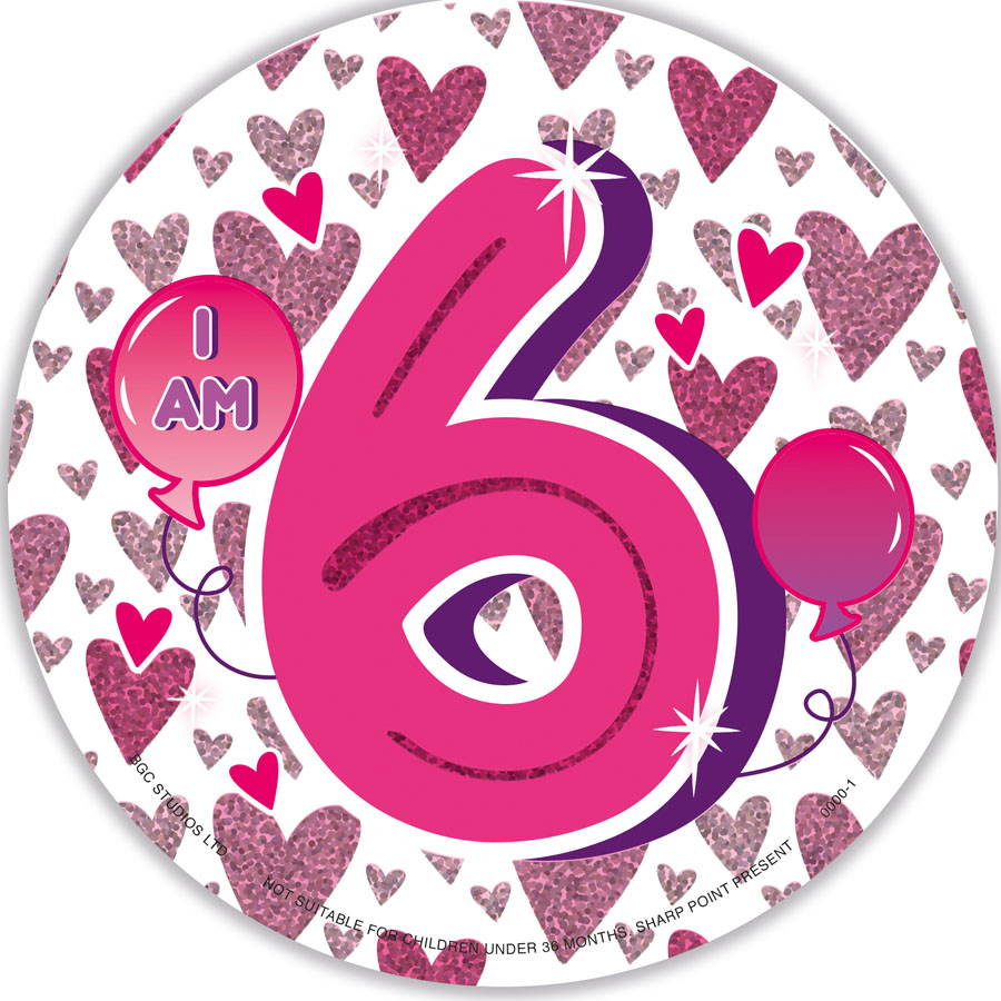 Big Badges Age 6 Female 6pk