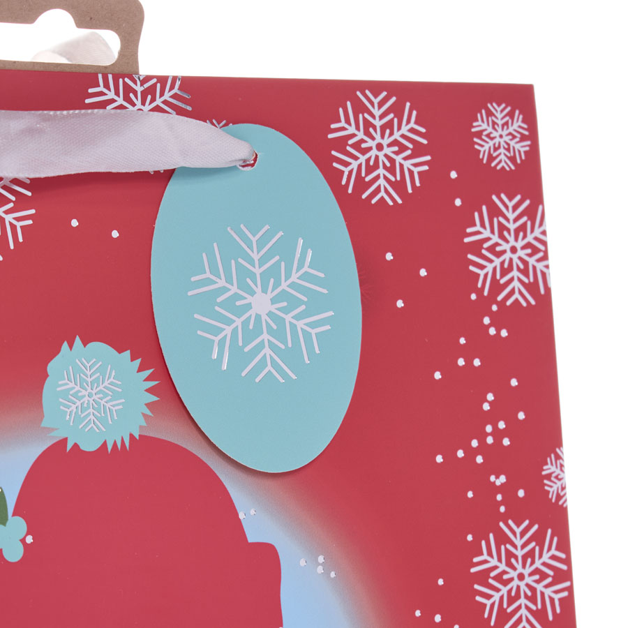 Gift Bag Christmas Wishes Penguin Large 12pk