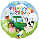 18" Happy Birthday Farm Animals Foil Balloon