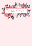 Floral Pink Thank You Cards 10x20pk