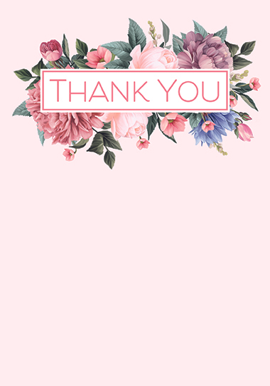 Floral Pink Thank You Cards 10x20pk