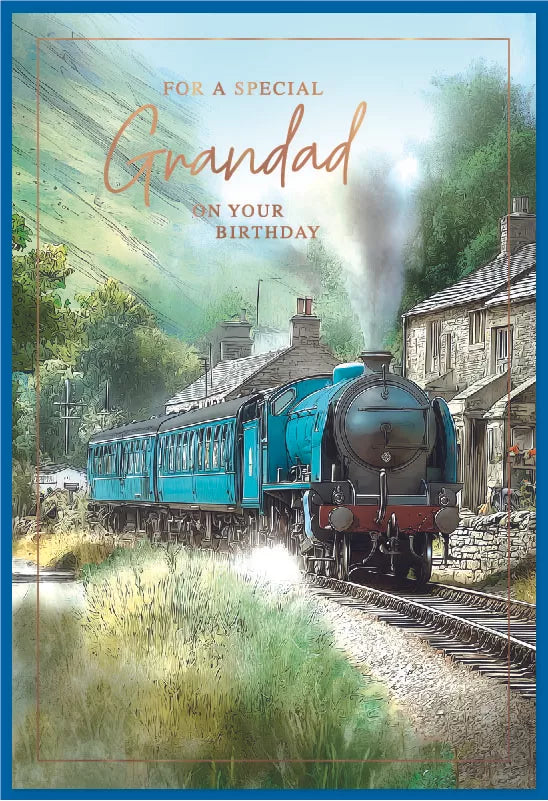 Six Simon Elvin C50 Birthday Grandad cards with colorful designs and heartfelt messages on the front.