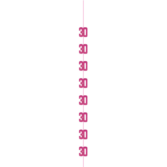 5ft Hanging D cor Age 30 Glitz Pink