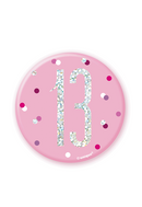 Pink Glitz 13th Birthday 3" Badge