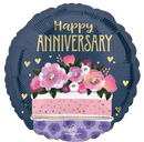 Anagram Anniversary Cake 18" Round Foil Balloon