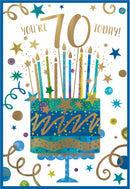 Simon Elvin C50 birthday cards featuring a 70th birthday design, six-pack of greeting cards for special age celebrations.