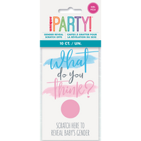 Unique 10 Pack Gender Reveal Scratch Cards Girl