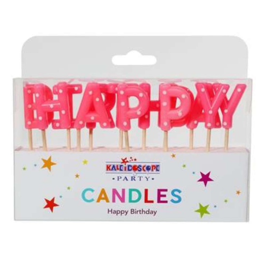 APAC 6 Pack Party Candle Happy Birthday Pink