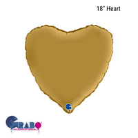 Grabo Foil Balloon Satin Gold Heart 18"